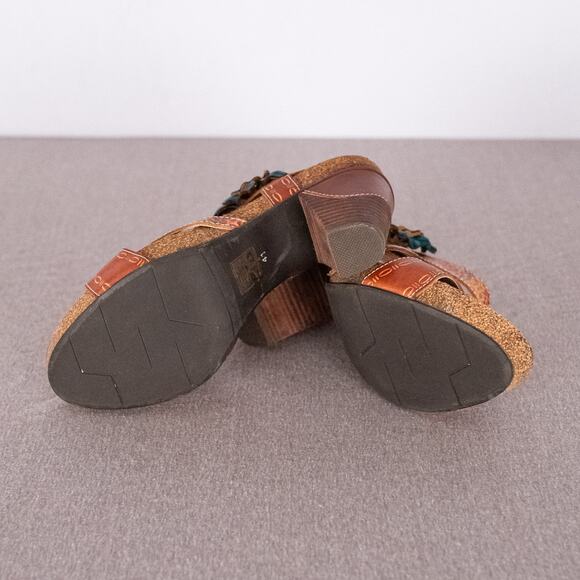 L'Artiste Spring Step Veneka Heels Size 41 (US 9.5-10) Boho Floral Cottage Fairy - Picture 5 of 9